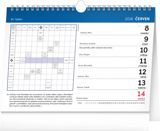 Desk Calendar with Crosswords 2026