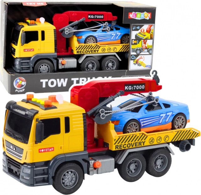 Interactieve takelwagen met kraan en sportauto