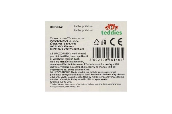 Vingertop fiets 10cm schroefbaar plastic 3 kleuren op kaart 17x21x4cm