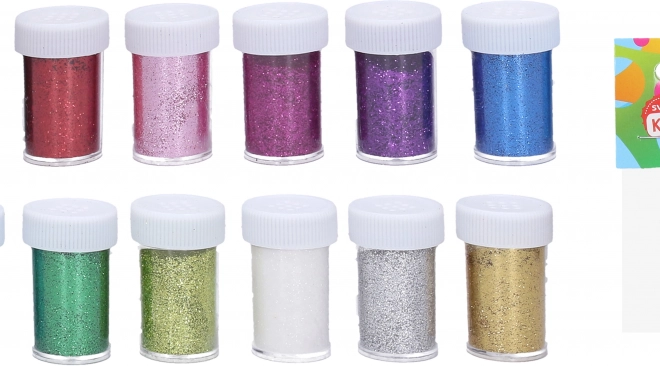 Paillettes décoratives en tube de 5 cm – lot de 12 couleurs