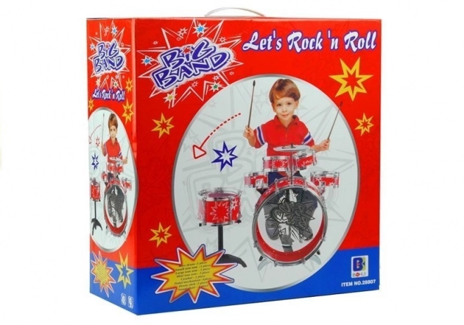 Grote drums 6 trommels + bekken + pedaal Blauw