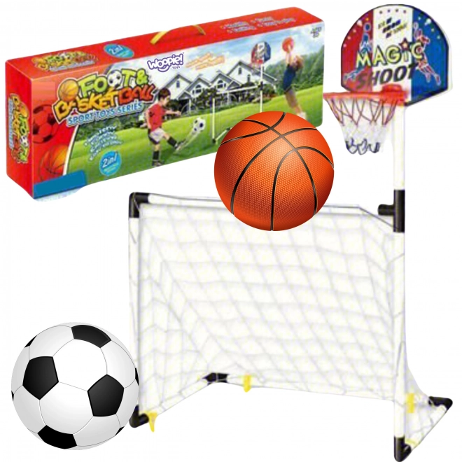Kinder sportset 2-in-1 Basketbal en Voetbal Woopie