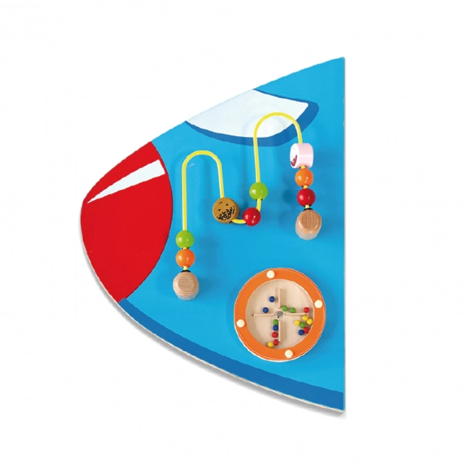 VIGA Montessori Wooden Wall Sensory Board Airplane