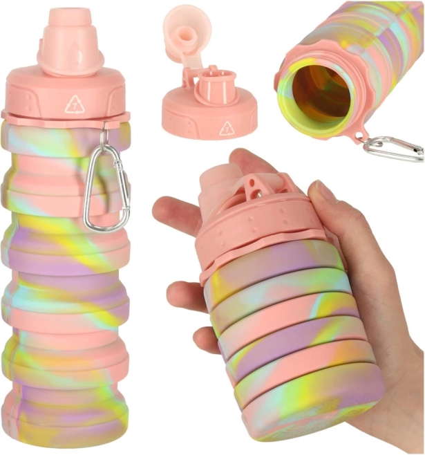 Foldable Sport Silicone Water Bottle 500ml Rainbow