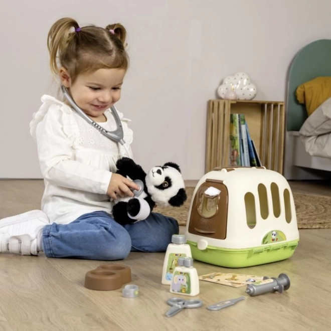 Veterinair uitrusting met panda en transportbox 2-in-1