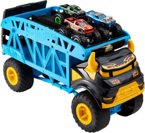 HW MONSTER TRUCKS TRANSPORT VAN TRUCKS EN 3 STUKS TRUCK
