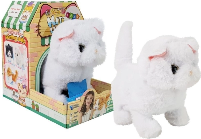 Interactive Persian Cat White Battery-Powered