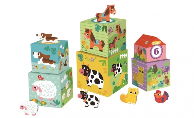 Blokken met Boerderijdieren van 2Kids Toys