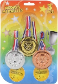 Set medailles voor kinderen – goud, zilver en brons