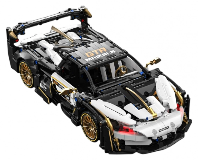 Bouwpakket sportauto zwart-wit 1242 stuks