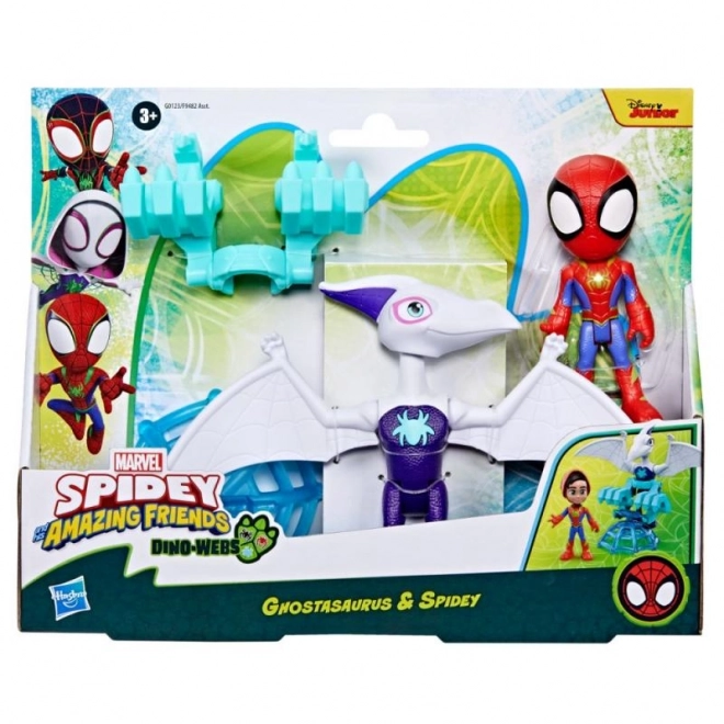 Spider-man spidey en zijn fantastische vrienden figuur met dinosaurus en accessoires