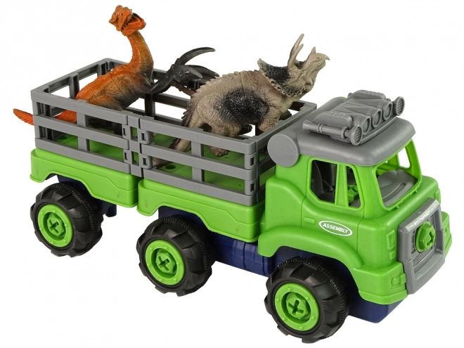 Camion de transport avec dinosaures