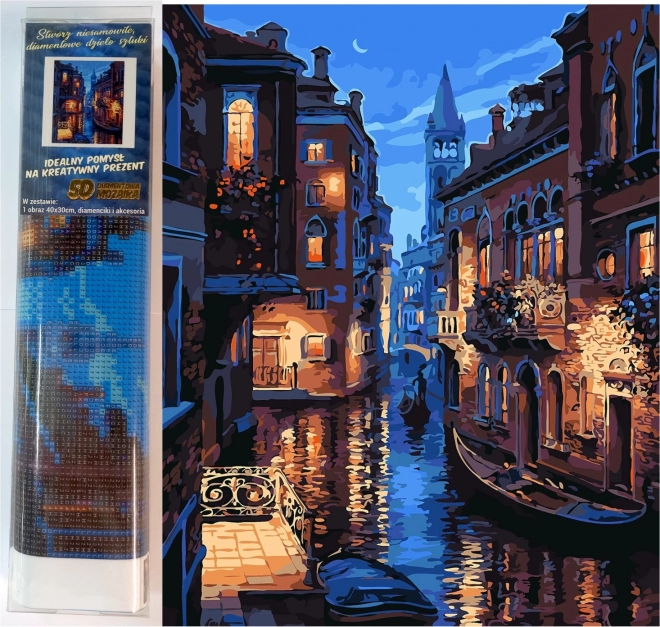 Diamantschilderen Venetiaans kanaal 30x40 cm