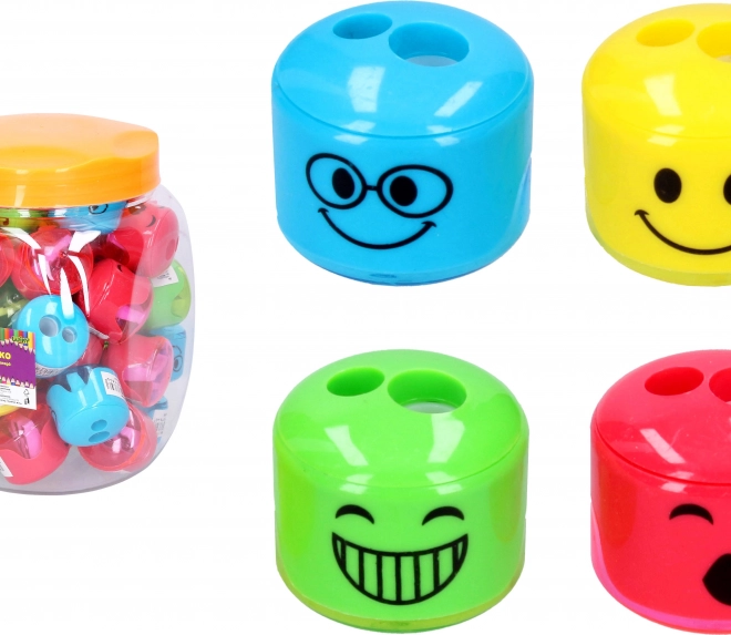 Taille-crayons pour deux crayons avec réservoir - visage 1 pièce