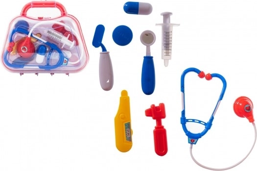 Dokterset voor kinderen in een plastic koffer 23 × 19 × 6 cm