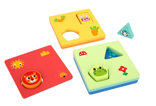 Puzzle Montessori formes et couleurs avec animaux