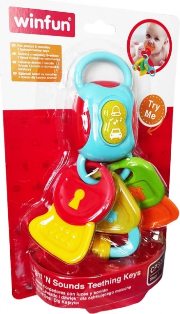 Rattling teether keys with lights and sounds