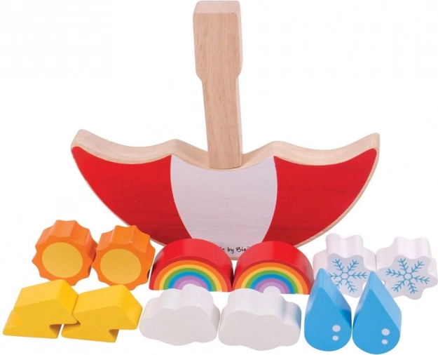 Colorful weather pieces for learning through play