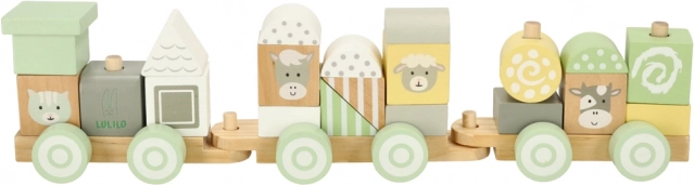 LULILO pastel wooden building train