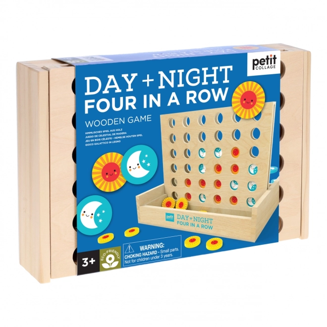 Wooden Game Four in a Row Day and Night