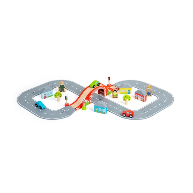 Houten weg in de vorm van een acht van Bigjigs