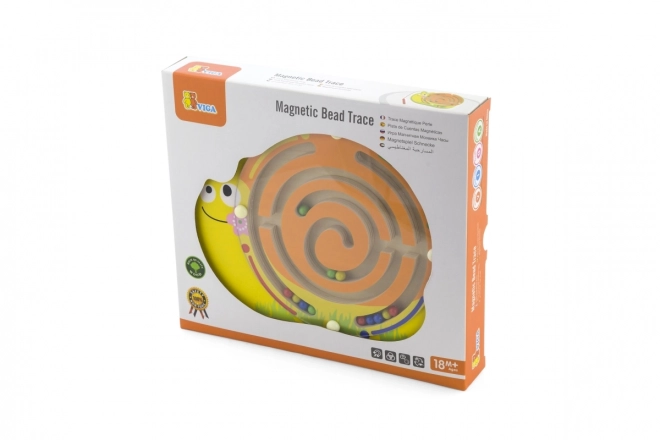 Houten magnetisch doolhof slak