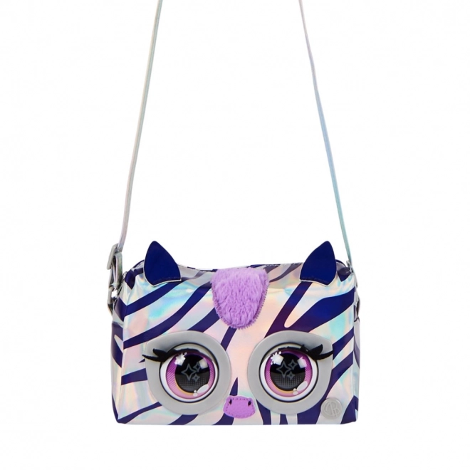 Metallische interaktive Handtasche Purse Pets Zebra