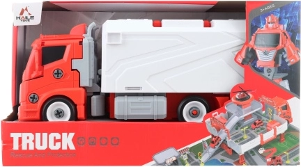 Schroefbare vrachtwagen 2-in-1 – brandweerkazerne of robot