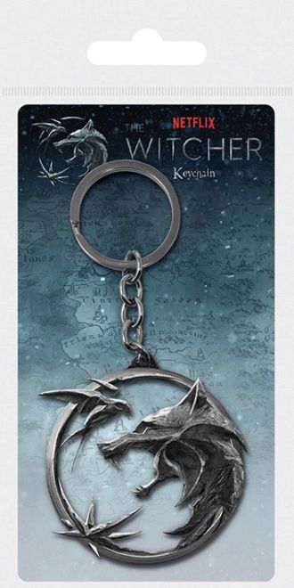 3D metalen Witcher sleutelhanger