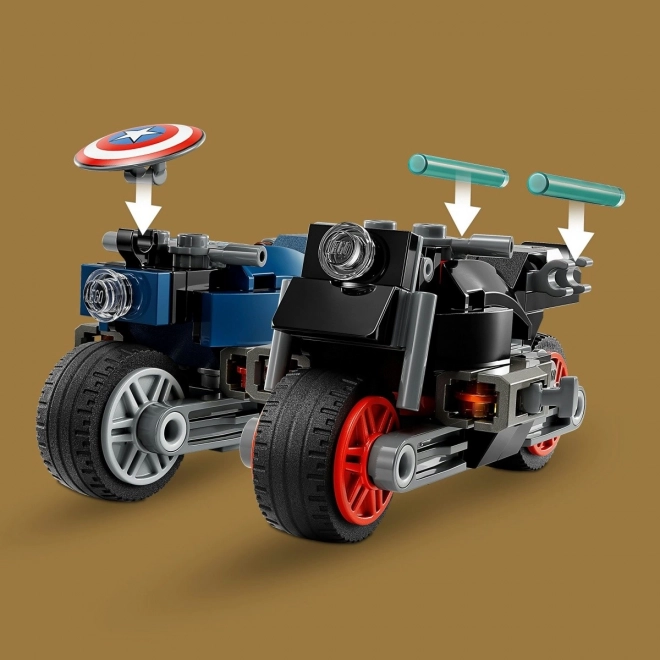 Lego Marvel Motorfietsen Zwarte Weduwe en Captain America