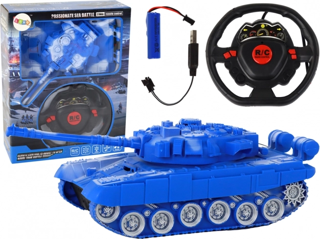 Char RC amusant Bleu 1:18 27MHz