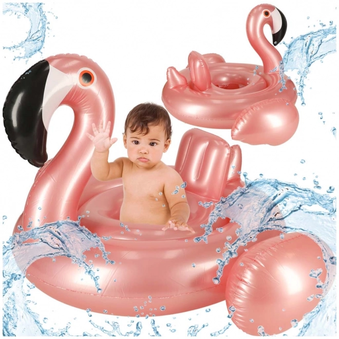 Opblaasbare band met zitje voor de kleintjes - flamingo