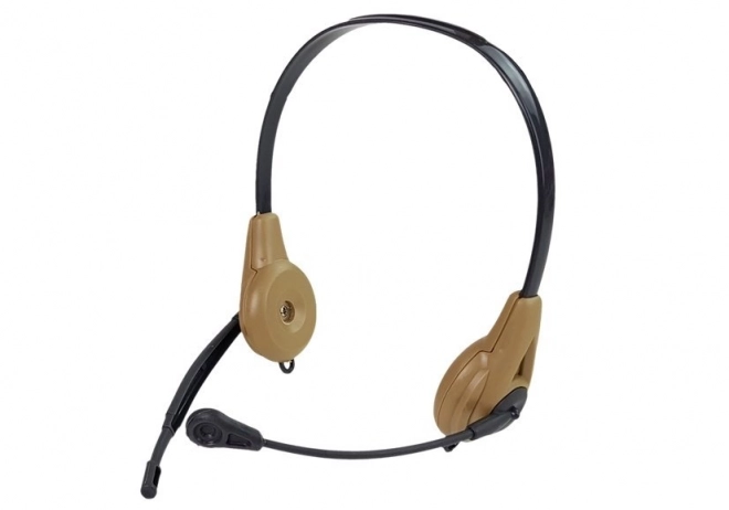 Militaire set met accessoires Pistool Mes Verrekijker Koptelefoon Fluitje Korte Golf Walkie-Talkie Lichtgroene kleur