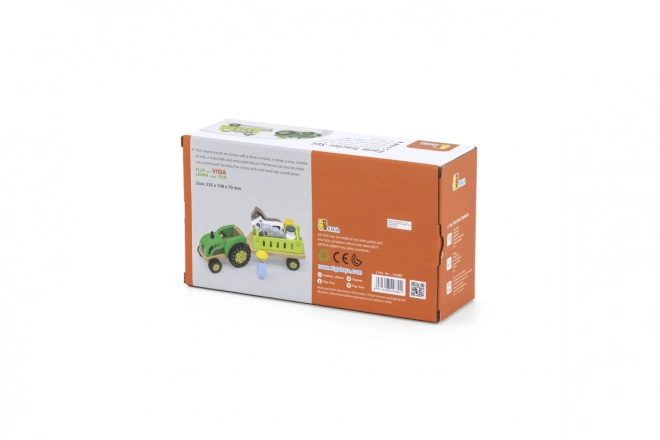 Houten tractor met diertjes