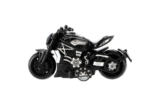 Motorfiets metaal/kunststof 10cm op terugtrekmechanisme mix kleuren