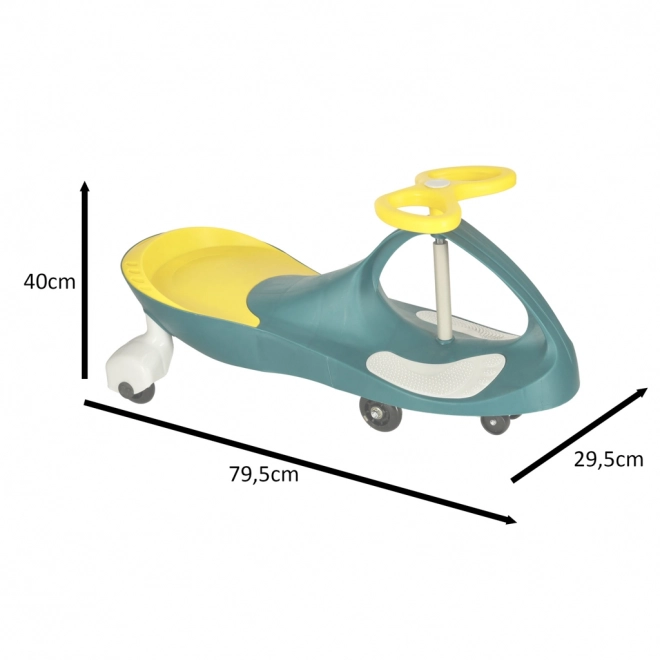 Kindergravitatievoertuig met LED-wielen – Groen-geel
