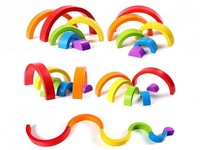 Montessori educatieve houten puzzel kleurrijke regenboog + taken ZA5328