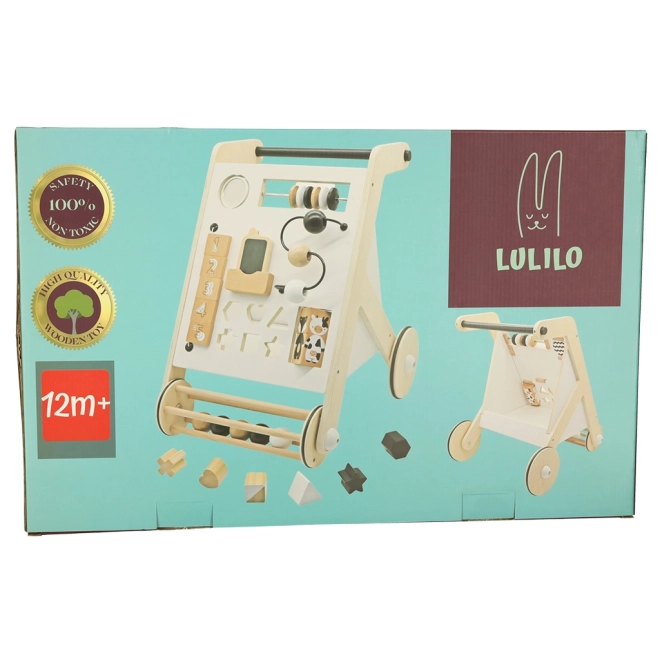 Houten educatieve loopwagen