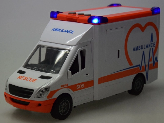 Interactieve ambulance met klapdeuren en licht- en geluidseffecten