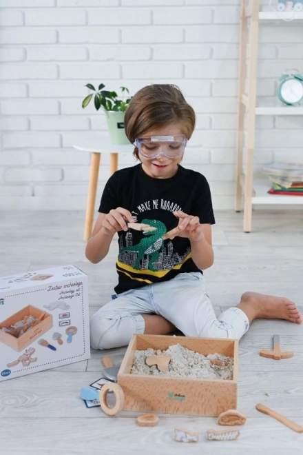 Archeologische set voor kinderen met kinetisch zand