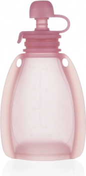 Siliconen navulbaar zakje voor babyvoeding, Transparant Roze