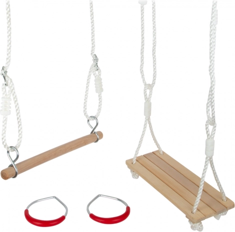 3-in-1: swing, trapeze, and gymnastic rings