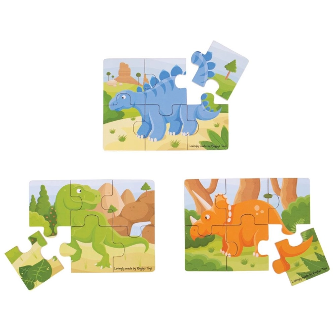 Trois motifs de dinosaures amusants