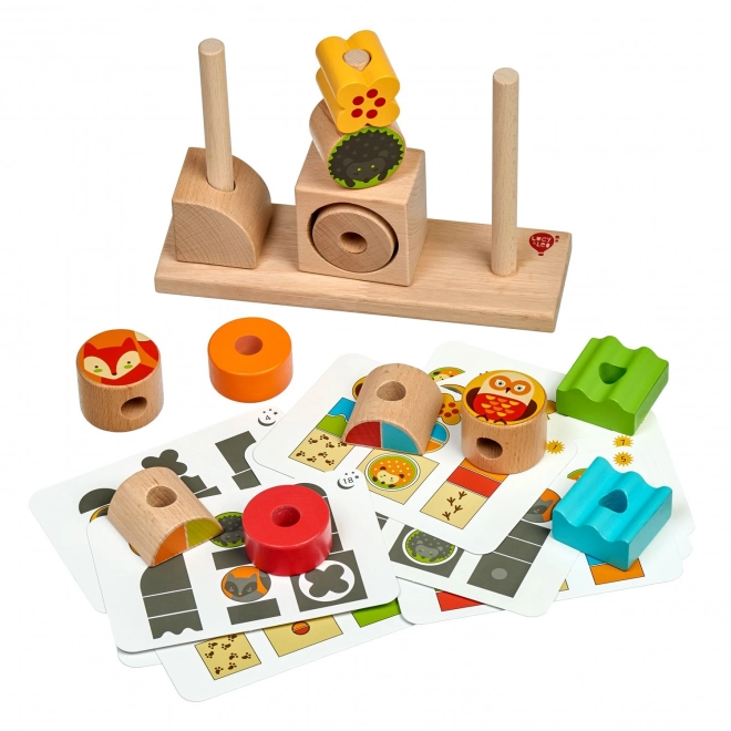 Lucy & Leo Dag en Nacht - houten puzzel met patronen