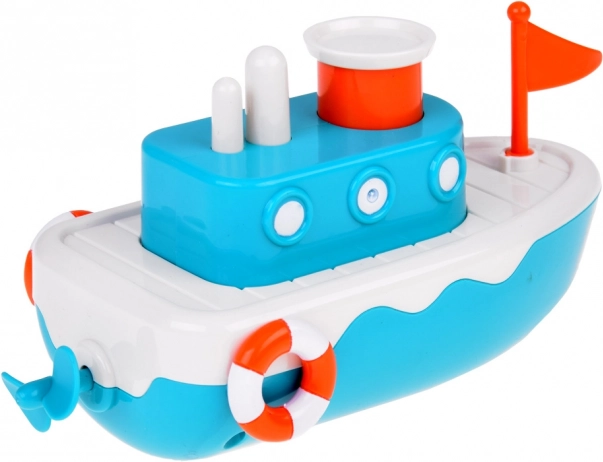 Zwevende kinderbadboot met fontein