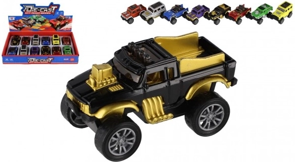 Terrain off-road mini car with pull-back mechanism - metal/plastic 6.5cm