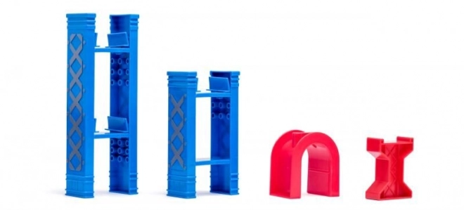 Houten treinset met hijskraan 130 stuks