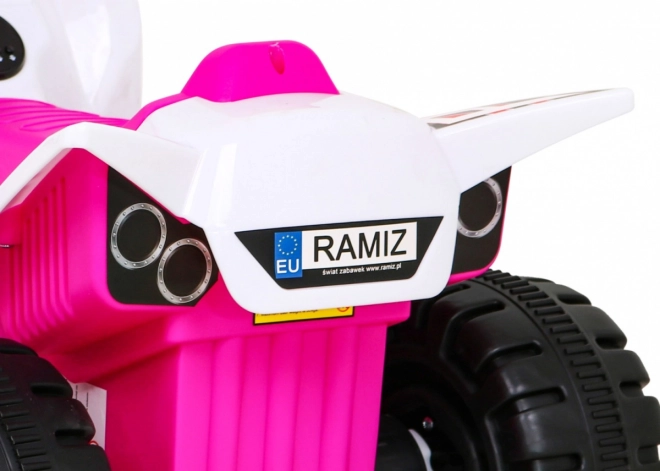 Snelle kinderaccu vierwieler geel – Roze