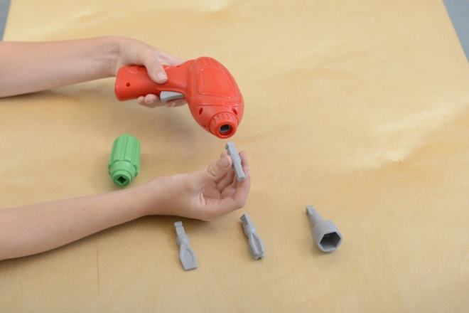 Masterkidz gereedschapsset met boormachine en 8 elementen voor wetenschappelijk-creatief STEM-bord