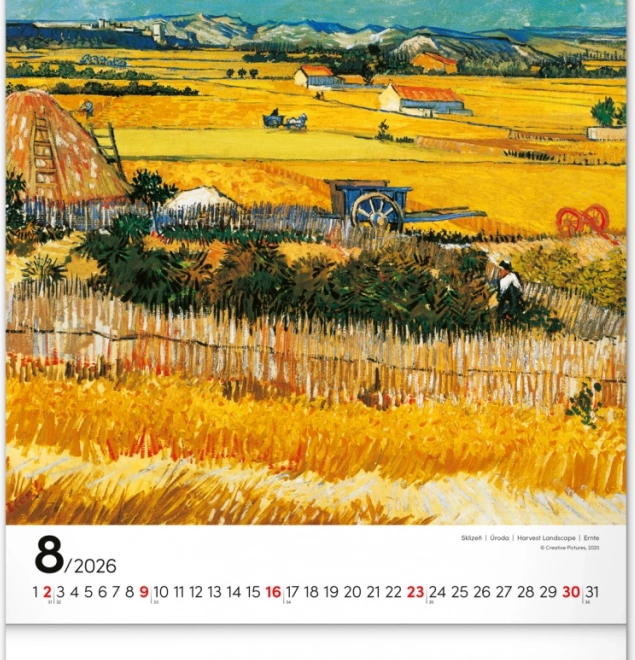 Calendrier mural Vincent van Gogh 2026